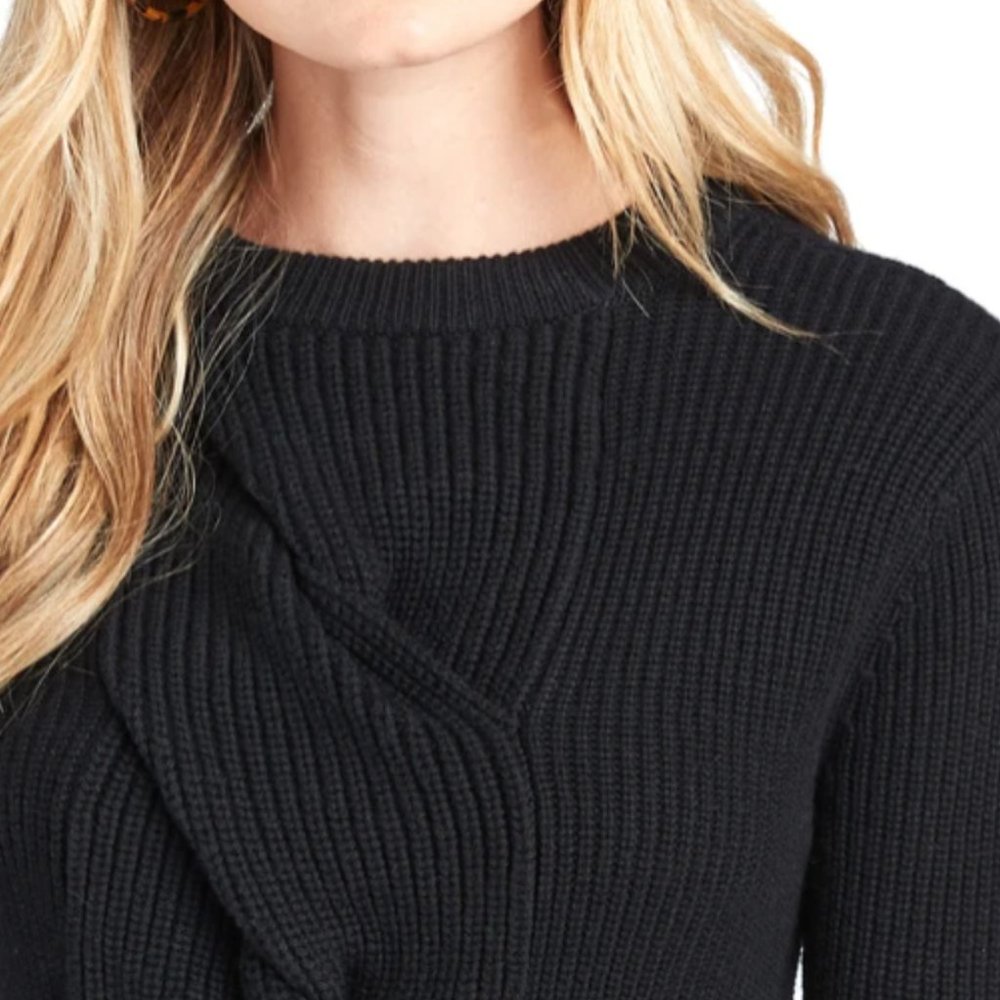 Vineyard Vines | Cable Front Jet Black Sweater - Picture 3 of 10